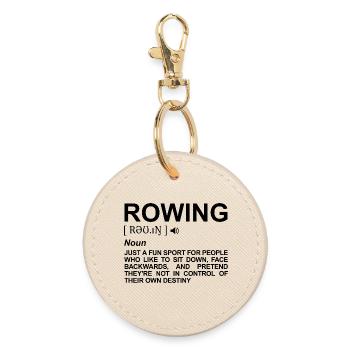 Rowing Meaning - Round Keyring - oyster - Front