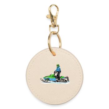 Snowmobile - Round Keyring - oyster - Front
