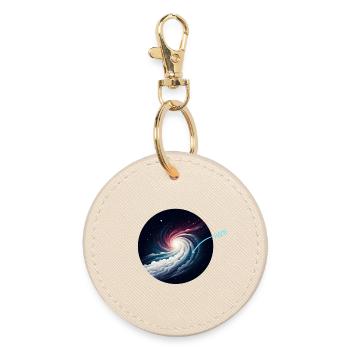 Milchstraße Galaxie Spiralwirbel - Runder Schlüsselanhänger - Auster - Vorne