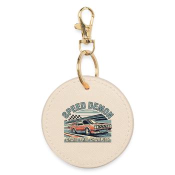Voiture de course Speed Demón Design - Porte-clés rond - huître - Devant