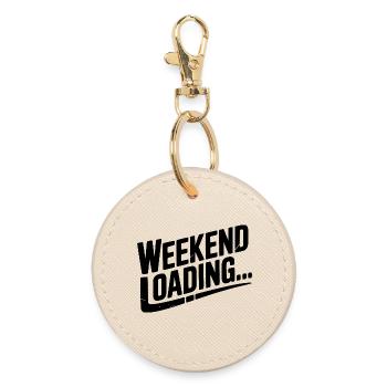 Weekend Loading - Round Keyring - oyster - Front