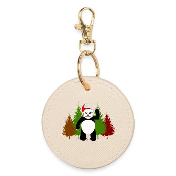 SANTA PANDA - Runder Schlüsselanhänger - Auster - Vorne