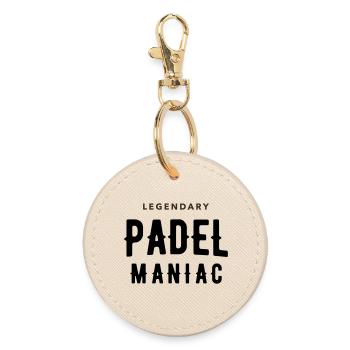 padel maniac - Round Keyring - oyster - Front