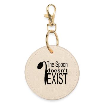 The spoon does not exist - Round Keyring - oyster - Front