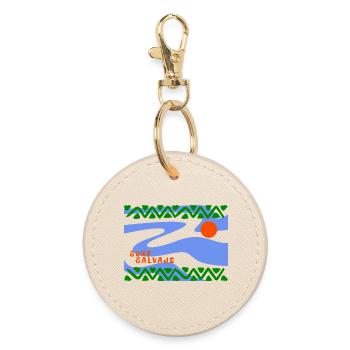 Surf Salvaje Psychedelic Waves - Round Keyring - oyster - Front