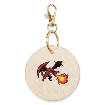 Conception de souffle de feu dragon rouge - Porte-clés rond - huître - Devant