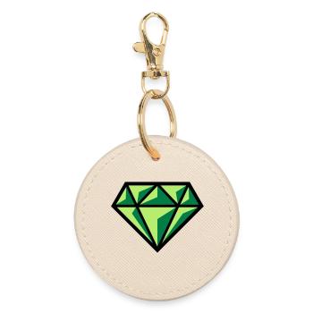 Diamant (Edelstein Brillant Symbol / POS Gre 3C) - Runder Schlüsselanhänger - Auster - Vorne