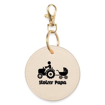 Funny gift for dad for birth Proud dad - Round Keyring - oyster - Front