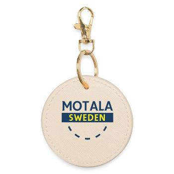 Motala Schweden Emblem Abzeichen - Runder Schlüsselanhänger - Auster - Vorne