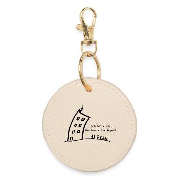 High-rise superior - funny saying - pun - Round Keyring - oyster - Front
