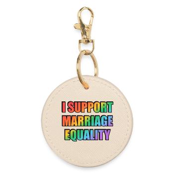 I Support Marriage Equality - Round Keyring - oyster - Front