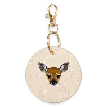 CUTE FAWN - animals - Round Keyring - oyster - Front