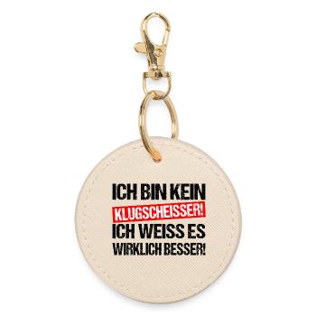 Klugscheisser Spruch Shirt Sarkasmus Humor - Runder Schlüsselanhänger - Auster - Vorne