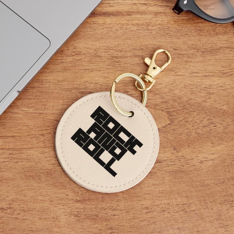 Conception de typographie rock and roll Porte-clés rond