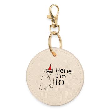10. Jubiläum – 10. Jubiläumsgeschenk - Runder Schlüsselanhänger - Auster - Vorne