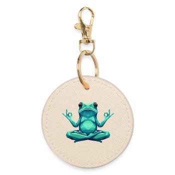 Yoga Frog Zen - Porte-clés rond - huître - Devant