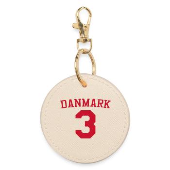 Denmark 3 – Red Sport Design - Round Keyring - oyster - Front