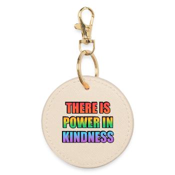Kraft in Freundlichkeit Regenbogen - Runder Schlüsselanhänger - Auster - Vorne