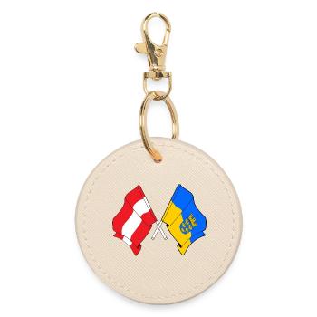 Austria & Lower Austria Crossed Flags - Round Keyring - oyster - Front