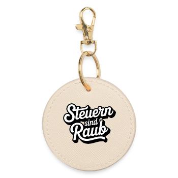 Steuern sind Raub - Funny Steuer Meme - Runder Schlüsselanhänger - Auster - Vorne