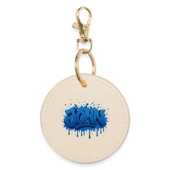 Graffiti JOHN Name Gift Ideal Printable On - Round Keyring - oyster - Front