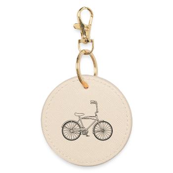 Bonanza Kult Fahrrad – Retro Bike Silhouette - Runder Schlüsselanhänger - Auster - Vorne