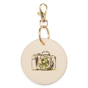 Camouflage Camera Portrait - Round Keyring - oyster - Front