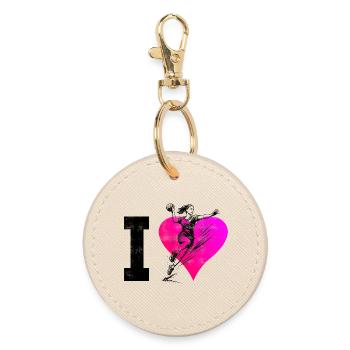 J’adore le handball avec un motif cool pour le handball pour - Porte-clés rond - huître - Devant