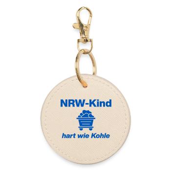 NRW-KIND: HART WIE KOHLE! GLÜCK AUF, NRW, RUHR - Runder Schlüsselanhänger - Auster - Vorne
