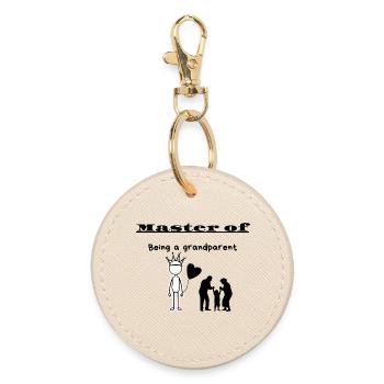 Master of Being a grandparent - Round Keyring - oyster - Front