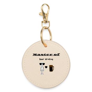 Master of Beer drinking - Round Keyring - oyster - Front