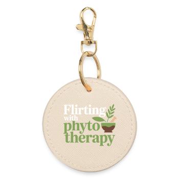 Herbalist Flirting With Phytotherapy Professional  - Round Keyring - oyster - Front