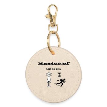 Master of Looking busy - Round Keyring - oyster - Front