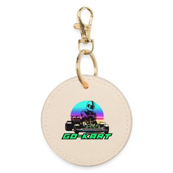 Go kart - Round Keyring - oyster - Front