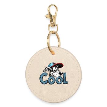 Graphique de chien toujours cool - Porte-clés rond - huître - Devant