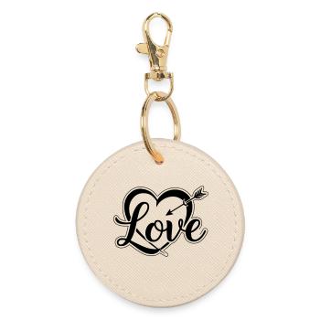 Heart love valentine's day - Round Keyring - oyster - Front