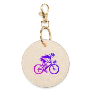 Road Bike Graphic for Road Bike - Round Keyring - oyster - Front