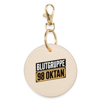 Blood Type 98 Octane - Gasoline Design - Round Keyring - oyster - Front