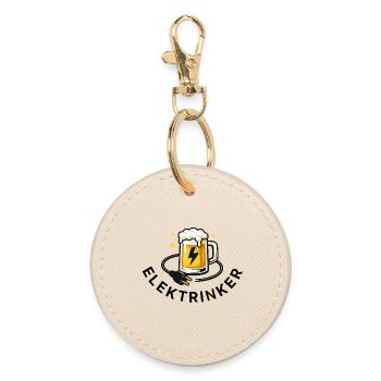 Elektrinker – Funny Saying Electrician & Beer - Round Keyring - oyster - Front