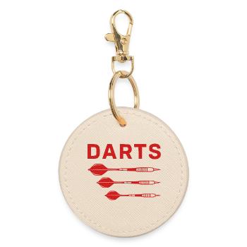 Rotes Darts Trio Design - Runder Schlüsselanhänger - Auster - Vorne