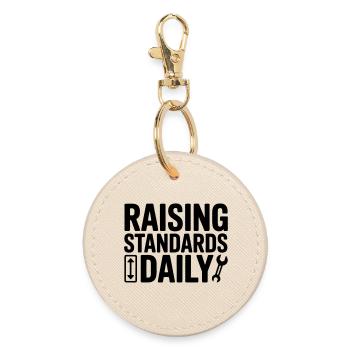 Elevator mechanic, elevator fitter, elevator technician - Round Keyring - oyster - Front