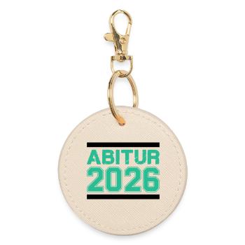Abitur 2026 Graduation – Rough Finish - Round Keyring - oyster - Front
