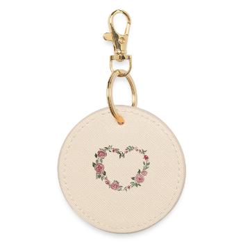 Floral Heart - Runder Schlüsselanhänger - Auster - Vorne