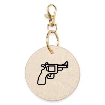 Revolver - Runder Schlüsselanhänger - Auster - Vorne