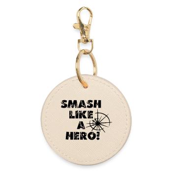 Écrasez comme un héros - Gamer Design en noir - Porte-clés rond - huître - Devant