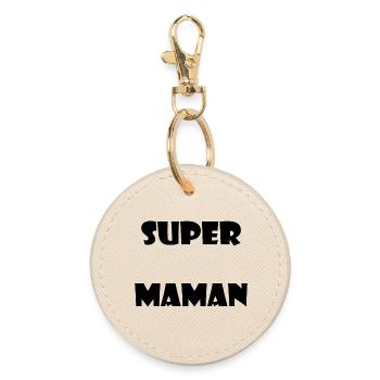 SUPER MOM. MAMMA. MOTHER'S DAY. HEART. PARTY - Round Keyring - oyster - Front