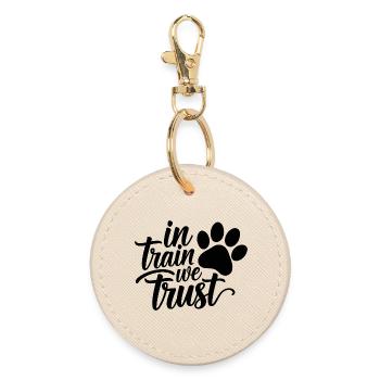  In Train We Trust Hundetrainer Hundeerziehung - Runder Schlüsselanhänger - Auster - Vorne