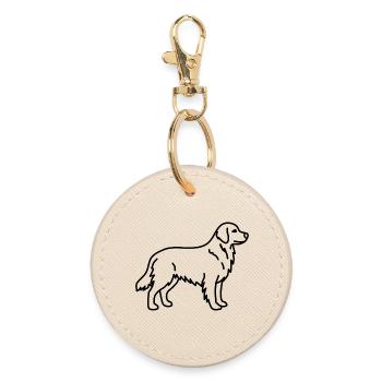 Golden Retriever - Round Keyring - oyster - Front