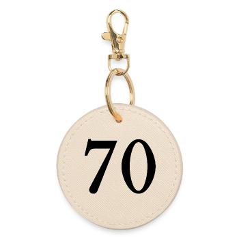 ANNIVERSARY. HAPPY BIRTHDAY. HAPPY BIRTHDAY. - Round Keyring - oyster - Front