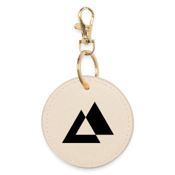 Geometric Triangles design - Round Keyring - oyster - Front